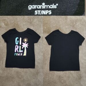 Garanimals Girl Power Black Fitted Tee Sz 5T